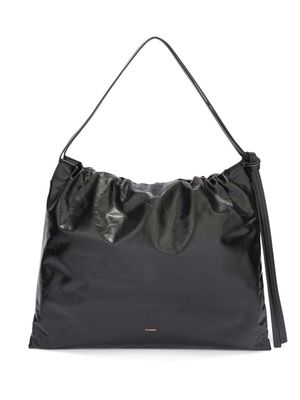 Jil Sander patent-finish leather tote bag - Black
