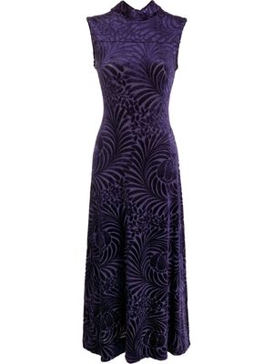 JIL SANDER patterned-jacquard sleeveless dress - Blue