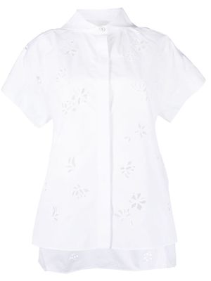Jil Sander perforated-detail cotton shirt - White