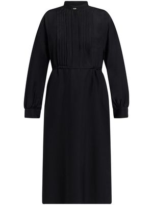 Jil Sander pleat-detail long-sleeve midi dress - Black