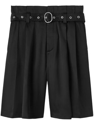 Jil Sander pleated belted shorts - Black