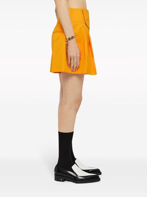Jil Sander pleated cotton short shorts - Orange