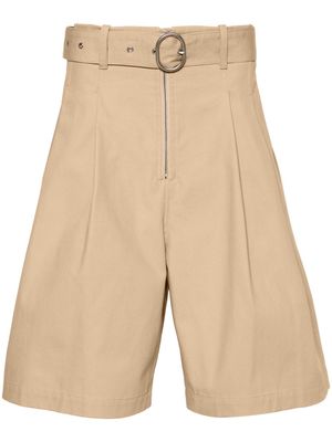 Jil Sander pleated cotton shorts - Neutrals