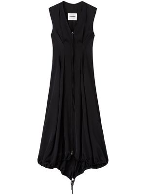 Jil Sander pleated fitted dress - Black