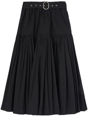 Jil Sander pleated high-waisted midi skirt - Black