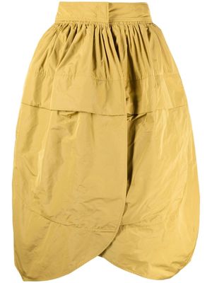 Jil Sander pleated taffeta midi skirt - Yellow