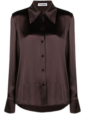 Jil Sander point-collar silk shirt - Brown