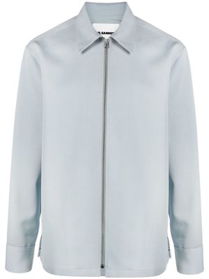 Jil Sander pointed-collar shirt jacket - Blue