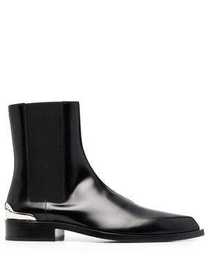 Jil Sander pointed leather ankle boots - Black