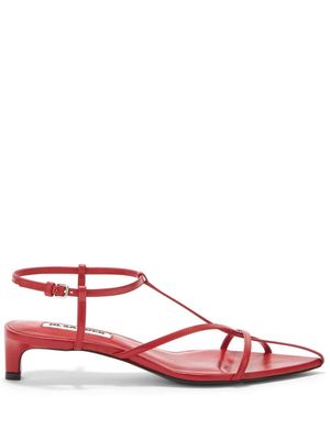 Jil Sander pointed open-toe leather sandals - Red