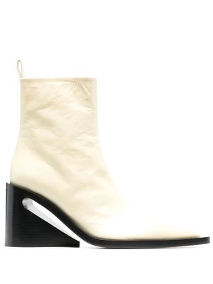 Jil Sander pointed-toe leather boots - White
