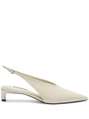 Jil Sander pointed-toe leather slingback pumps - Neutrals