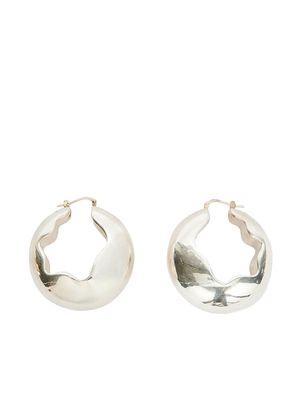 Jil Sander polished-effect hoop earrings - Silver