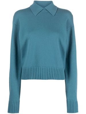 Jil Sander polo-collar cashmere jumper - Blue