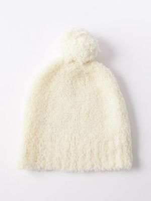 Jil Sander - Pompom-embellished Wool-blend Beanie - Womens - Ivory