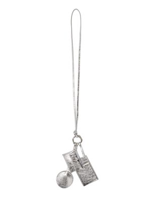 Jil Sander pouch-pendant leather necklace - Grey