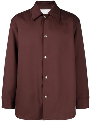 Jil Sander press-stud shirt jacket - Brown