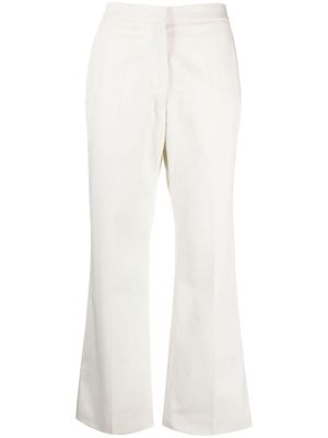 Jil Sander pressed-crease cotton cropped trousers - White