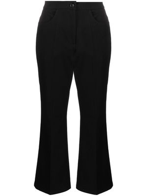 Jil Sander pressed-crease flared cropped trousers - Black
