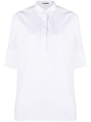 Jil Sander puff-sleeve cotton polo shirt - White