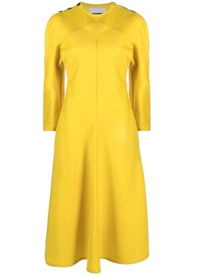 Jil Sander puff-sleeve midi dress - Yellow