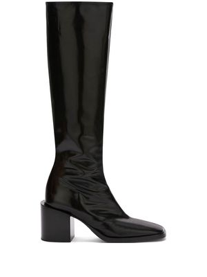 Jil Sander pull-on leather boots - Black