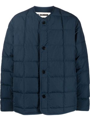 Jil Sander quilted buttoned jacket - Blue