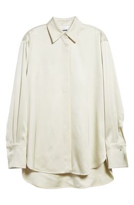 Jil Sander Relaxed Fit Satin Button-Up Shirt in 280 Natural