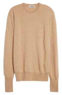Jil Sander Relaxed Fit Superfine Cashmere Sweater in 239 Sand