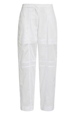 Jil Sander Relaxed Rounded Leg Cotton Trousers in Optic White