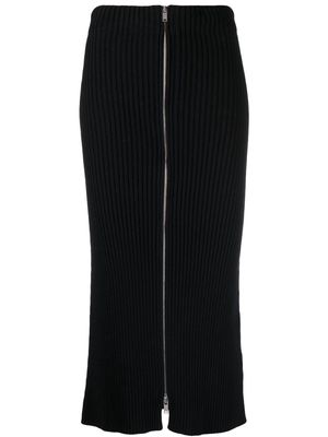 Jil Sander ribbed-knit cotton pencil skirt - Black
