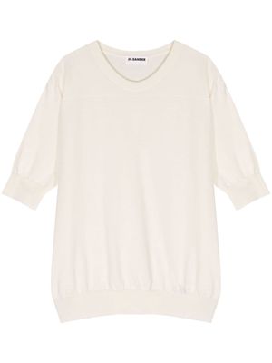 Jil Sander ribbed-knit cotton T-shirt - Neutrals