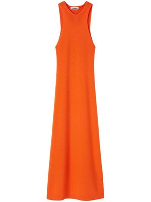 Jil Sander ribbed-knit cut-out dress - Orange
