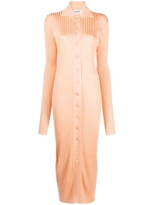 Jil Sander ribbed-knit midi dress - Orange