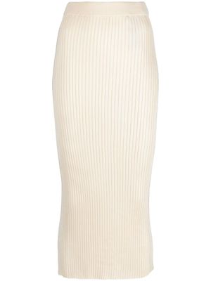 Jil Sander ribbed-knit midi skirt - Neutrals