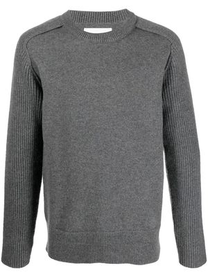 Jil Sander ribbed knit-sleeve jumper - Grey