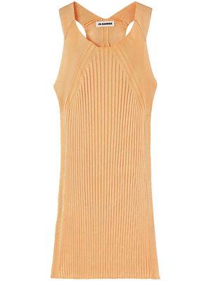 Jil Sander ribbed-knit sleeveless blouse - Orange