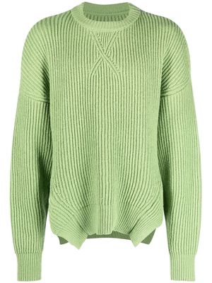 Jil Sander ribbed-knit wool-cotton sweater - Green