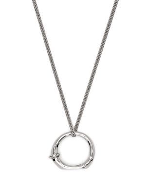 Jil Sander ring pendant necklace - Silver