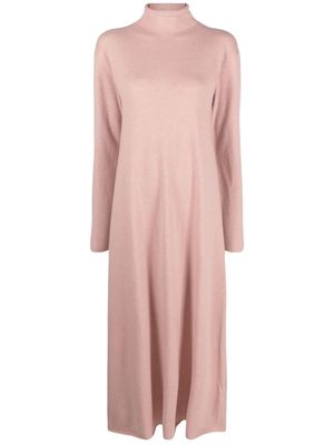 JIL SANDER roll-neck cashmere maxi dress - Pink