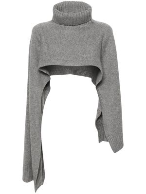 Jil Sander roll-neck knitted scarf - Grey