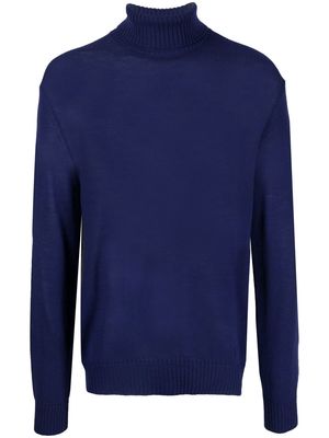 Jil Sander roll neck knitted sweater - Blue