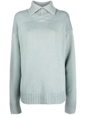 Jil Sander roll-neck oversized jumper - Grey