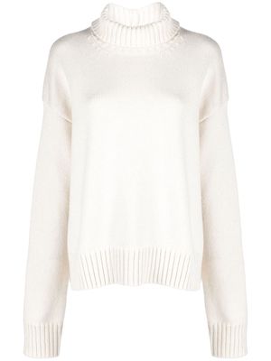 Jil Sander roll-neck oversized jumper - White