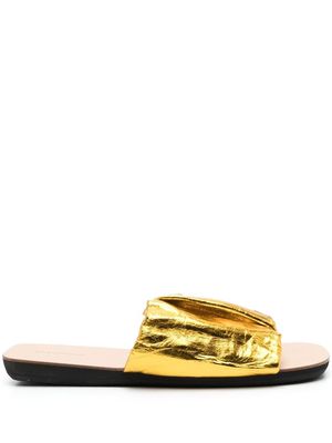 Jil Sander ruched slip-on sandals - Gold