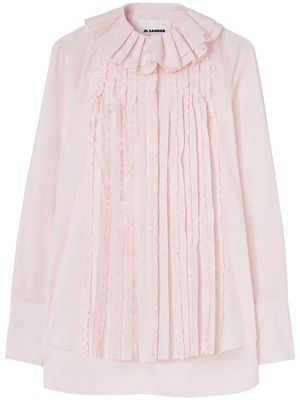 Jil Sander ruff-collar long-sleeve blouse - Pink