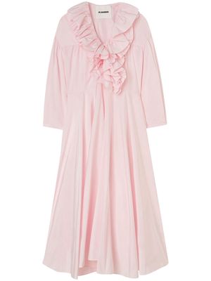 Jil Sander ruffle-detail long-sleeve dress - Pink