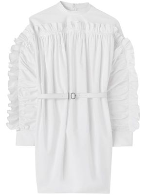 Jil Sander ruffled-detail cotton minidress - 100 WHITE