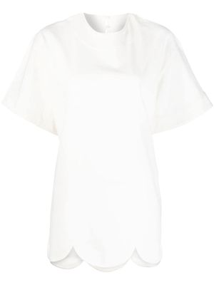 Jil Sander scalloped hem short-sleeve blouse - White