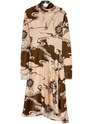 Jil Sander scarf-detail asymmetric dress - Neutrals